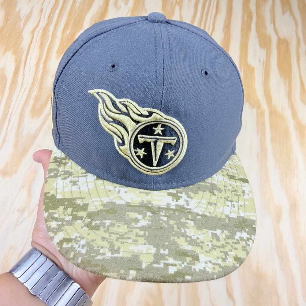 New Era 59FIFTY Tennessee Titans Salute to Service Hat Grey Camo Fitted 6 3/4